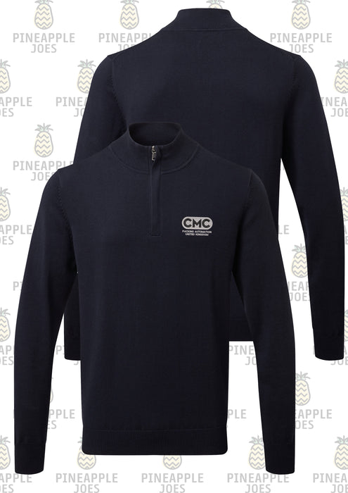 CMC AQ048 Quarter Zip Sweatshirt - Navy (White Logo Left Breast)