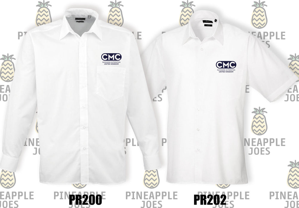 CMC Cotton Shirt (Navy Logo) - White