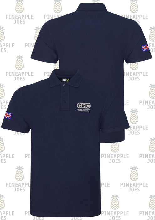CMC RX101 Polo Shirt - Navy (White Logo Left Breast, Union Jack Right Sleeve)