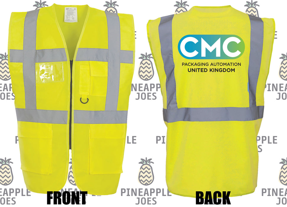 CMC High Visibility Vest (Printed Full Colour logo on the back) - Yellow