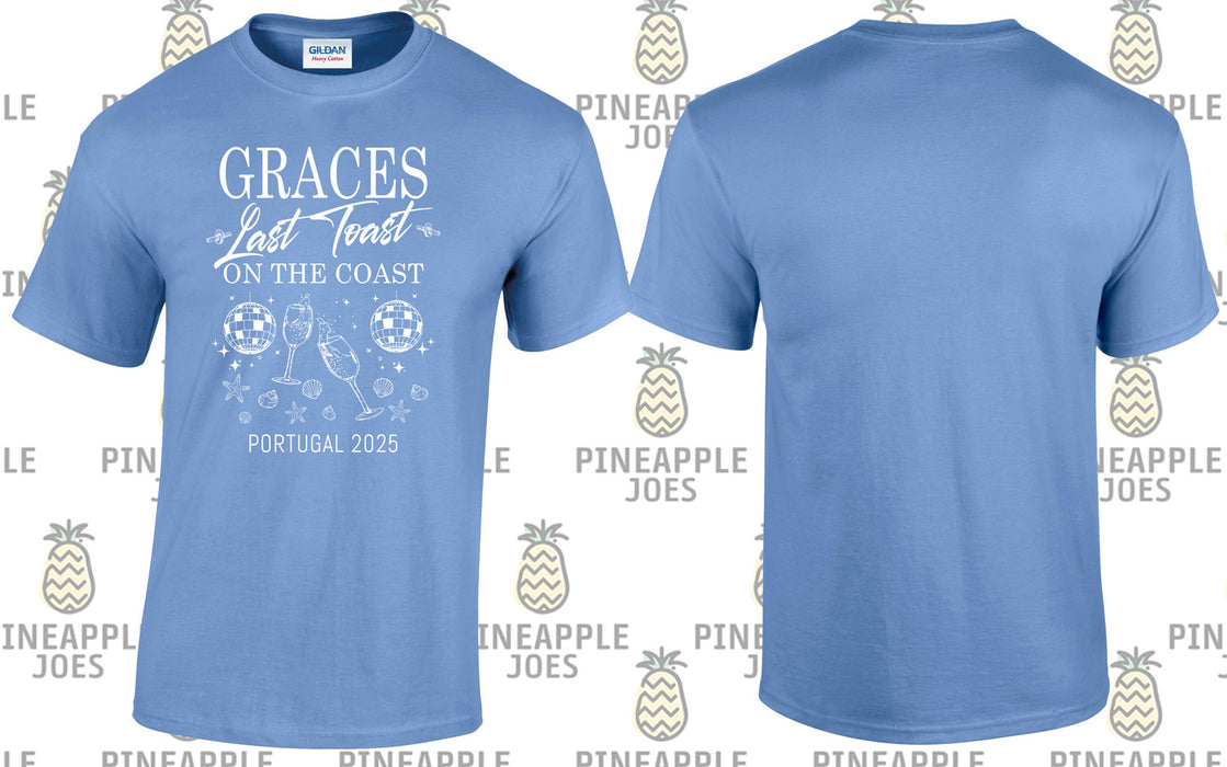Grace's Last Toast on the Coast Hen Night T-shirt