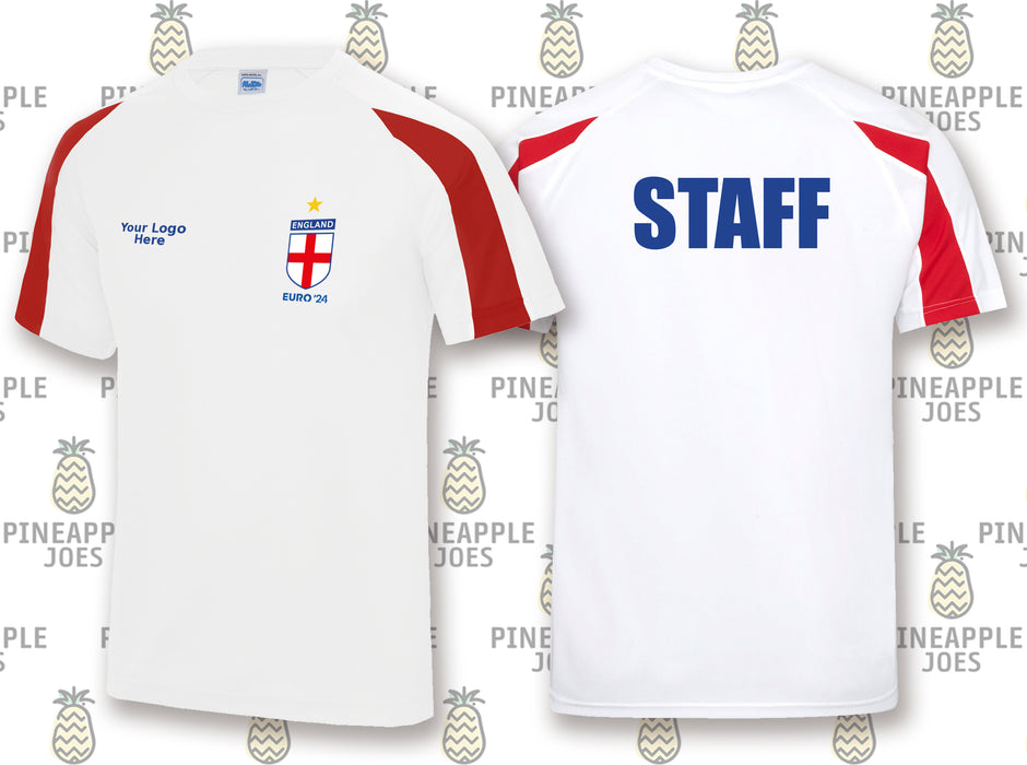 England Euro '24 Polyester Staff T-shirt - White/ Red