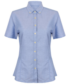 Women's modern short sleeve Oxford shirt