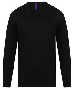 Cashmere touch acrylic v-neck jumper
