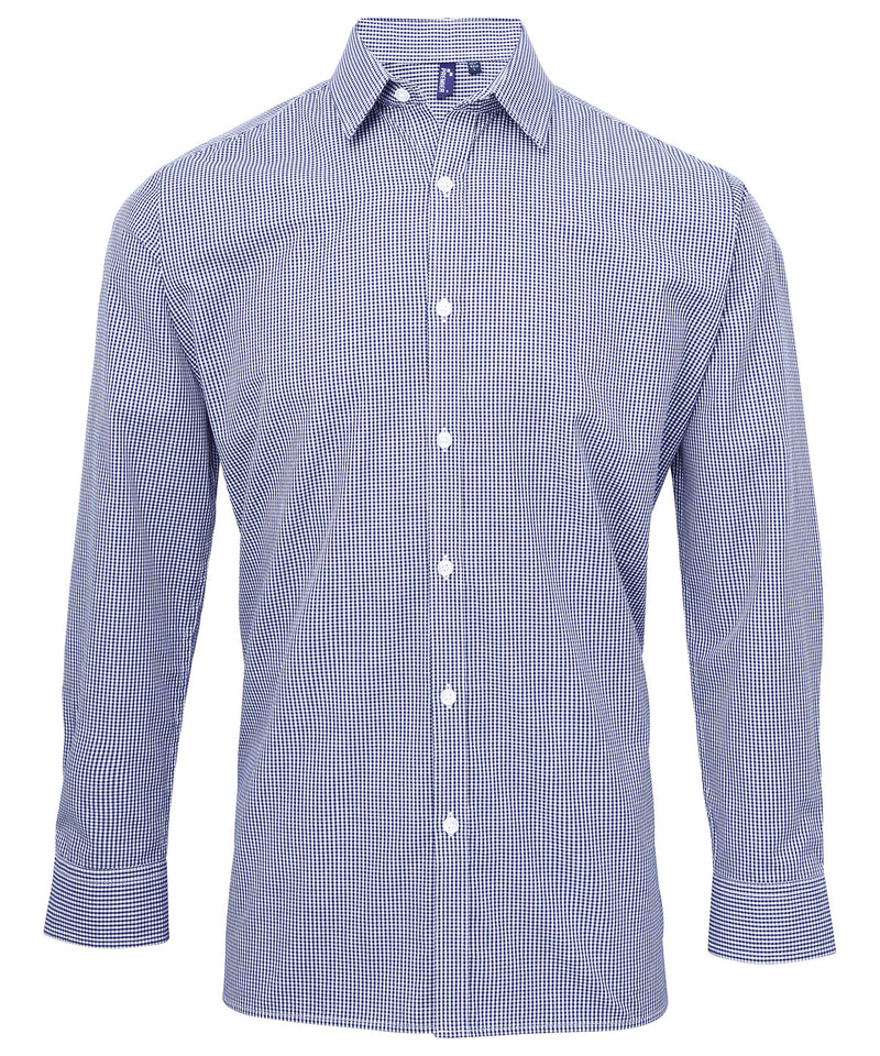 Microcheck (Gingham) long sleeve cotton shirt