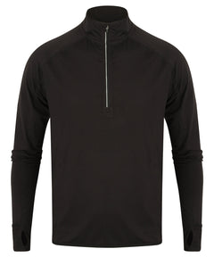Long-sleeved ¼ zip top