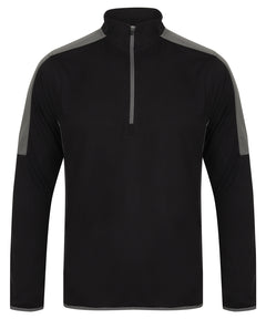 ¼ zip mid-layer with contrast panelling