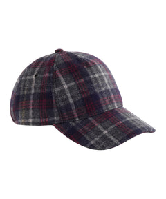 Wool blend check cap