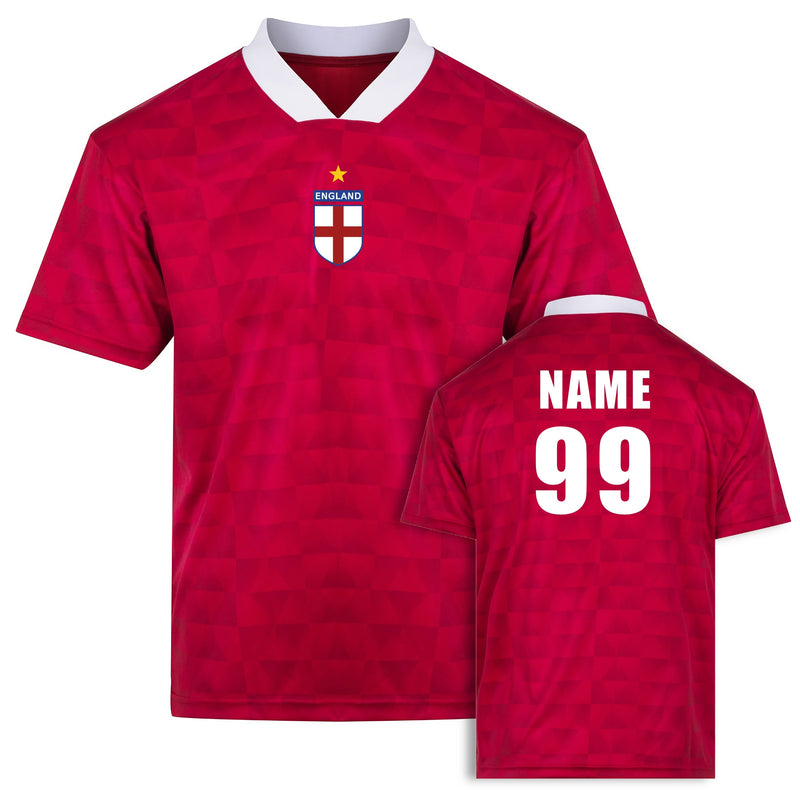 Retro Style England Flag World Cup Football Shirt - Red/ White