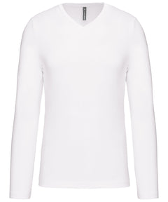 Men's long-sleeved V-neck T-shirt