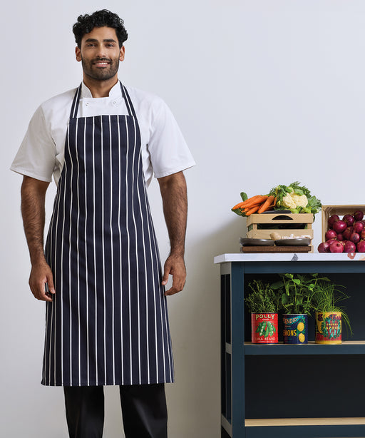 Striped bib apron