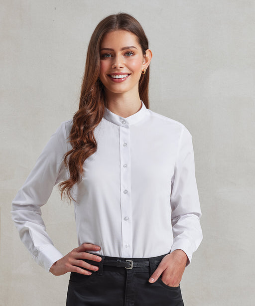Women's banded collar 'grandad' shirt