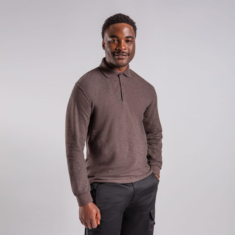Long Sleeve Polo Shirt Personalised Workwear Quote