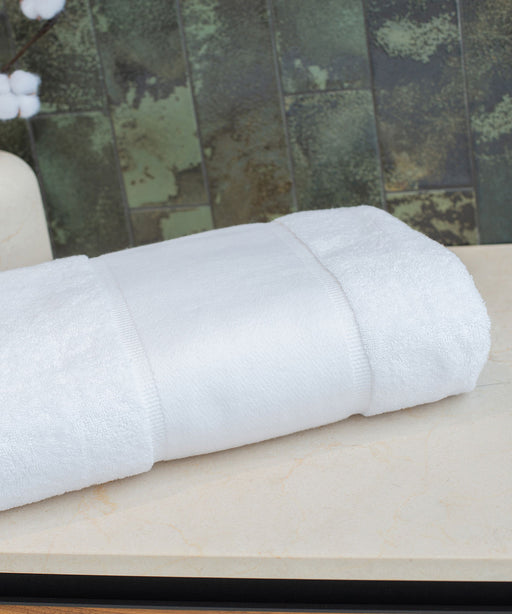 Organic bath sheet with printable border
