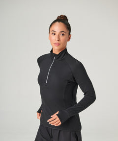 Women's long-sleeved ¼ zip top