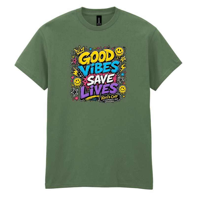 Keel's Caff - Good Vibes Gildan Cotton T-Shirt